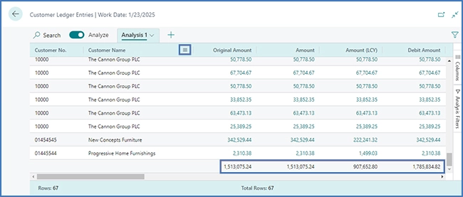 Dataanalysemodus dataomraade Dataanalysemodus dataomraade