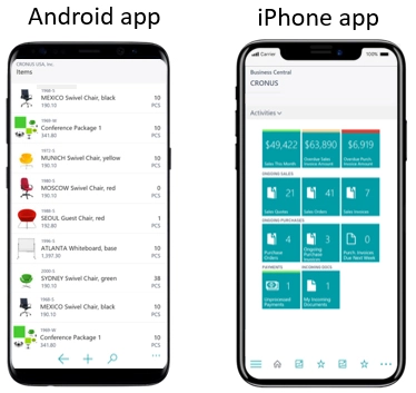 Business Central mobile app for Android and iPhone