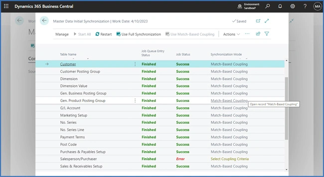 Master Data Management Business Central