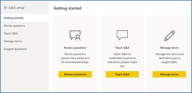 Q&A setup Power BI AI