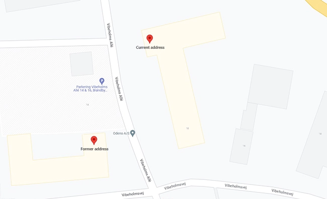 New address Denmark New address Denmark